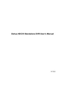 Dahua HDCVI manual. Camera Instructions.